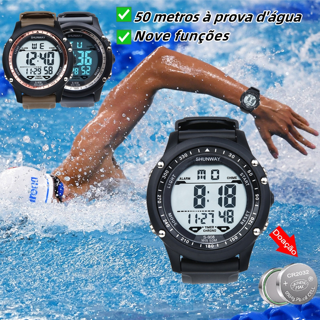 Relogio Digital Masculino À Prova D'Água Com Caixa Original Esportivo ...
