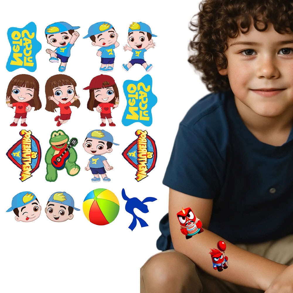 Tatuagens Adesivas Infantis – Luccas Toon (Luccas Neto) | Kit com 16