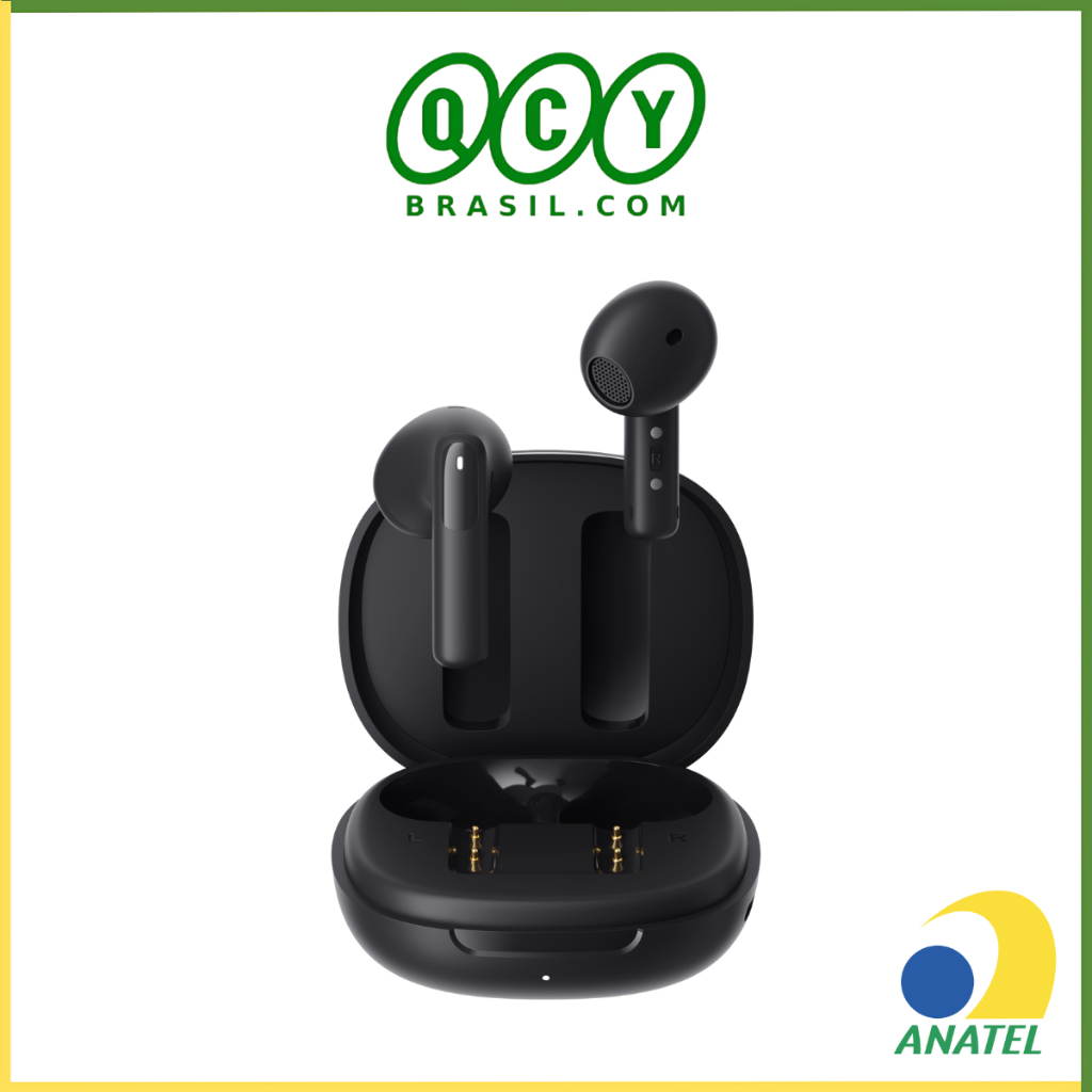 Fone de Ouvido QCY E20 ANC Sem Fio Bluetooth 5.4, Áudio Adaptivo, Drive 13MM, Microfone AI, Até 24 Horas de Reprodução