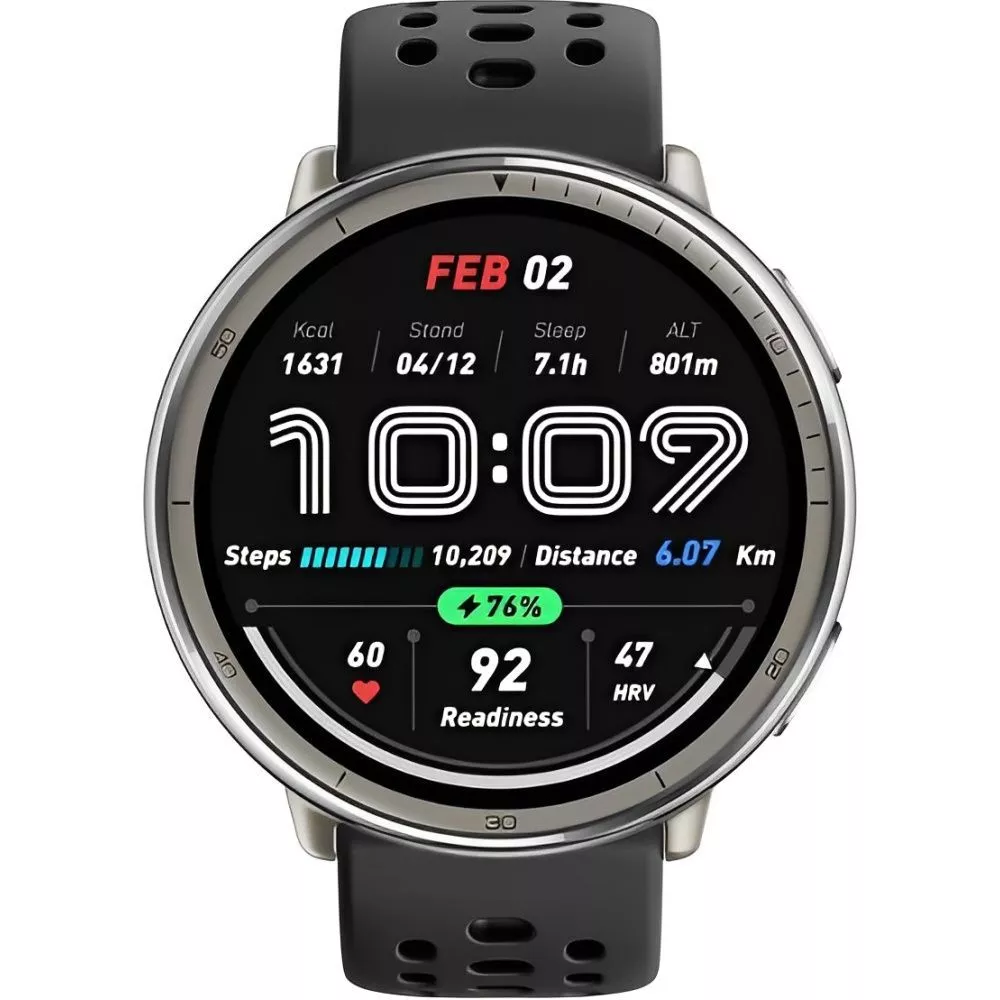 Relógio Amazfit Active 2 A2437 con GPS Bluetooth - Prata Preto