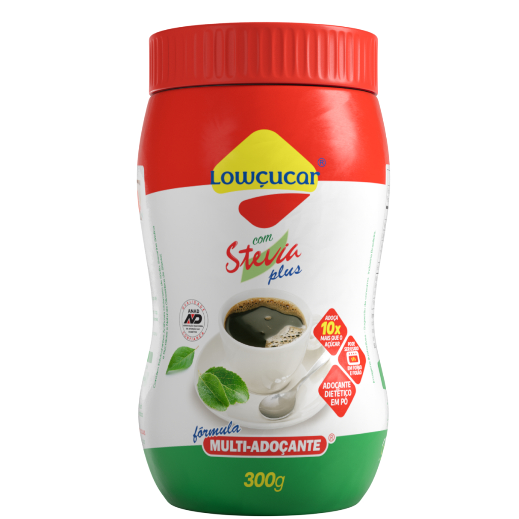 Adoçante Stevia Lowçucar Plus com Stevia Em Pó, Zero Lactose, Perfeito ...