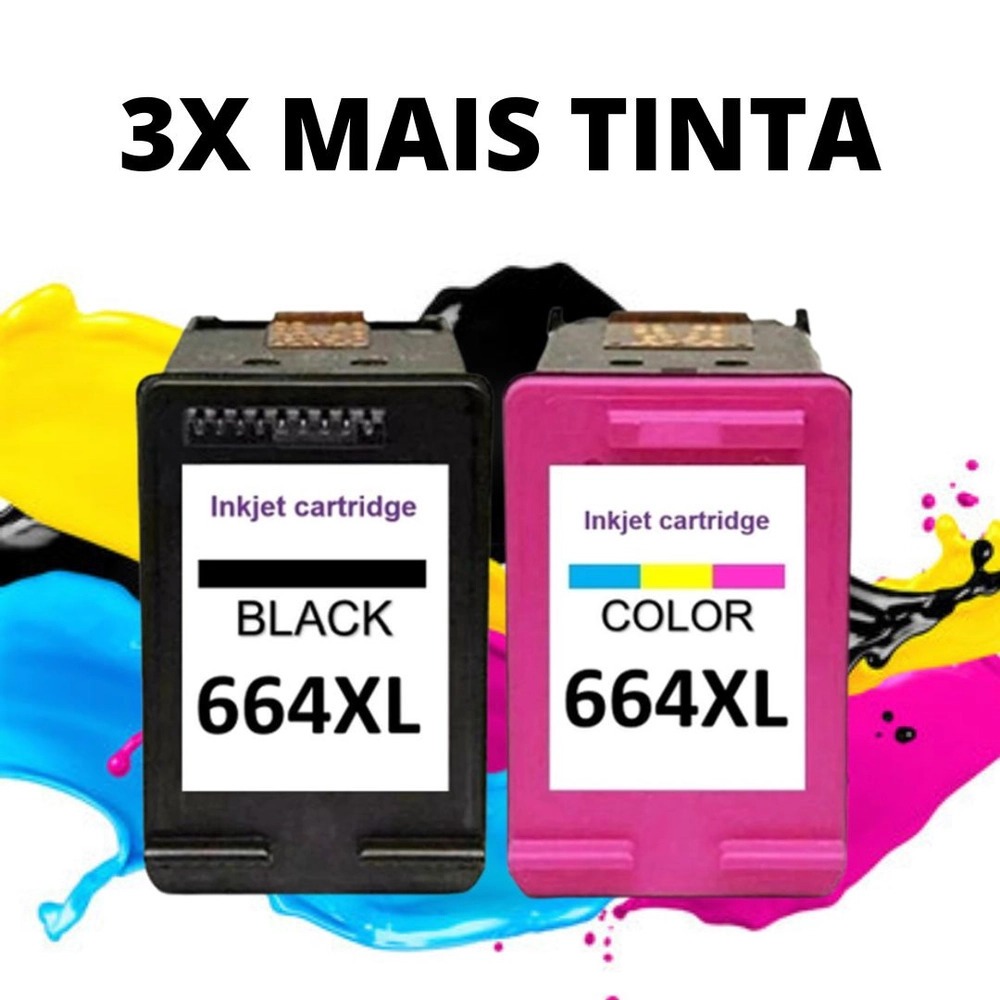 Kit Cartucho De Tinta 664 Preto + Color para impressora 1115 2136 3636 ...