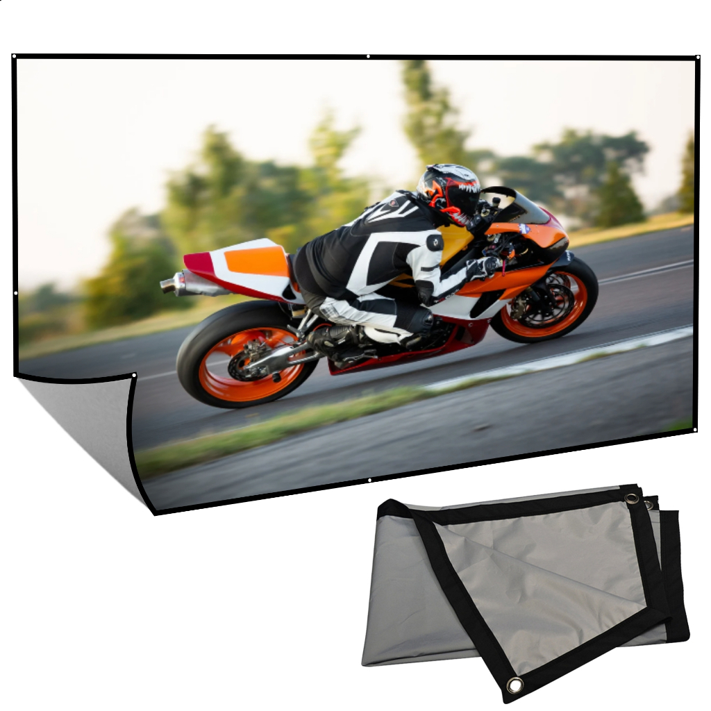 Tela Reflexiva Para Projetor 16:9 120 Polegadas Salange Com Furos e Ganchos Cor Cinza