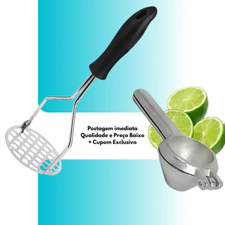 Espremedor de Limão + Amassador de Batata Inox Alta Durabilidades para sua Cozinha em Oferta na Shopee