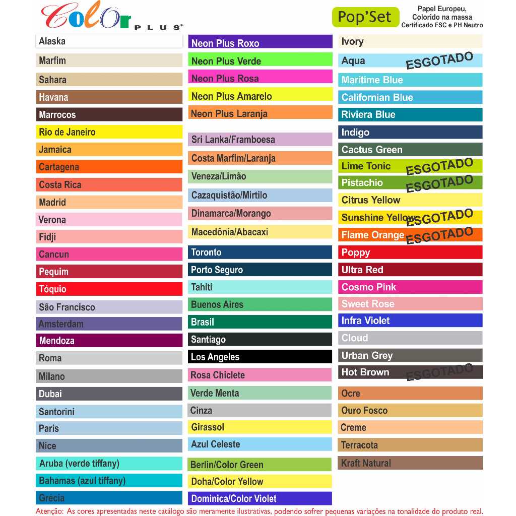 25 folhas Papel Color Plus original A4 120g colorido na massa