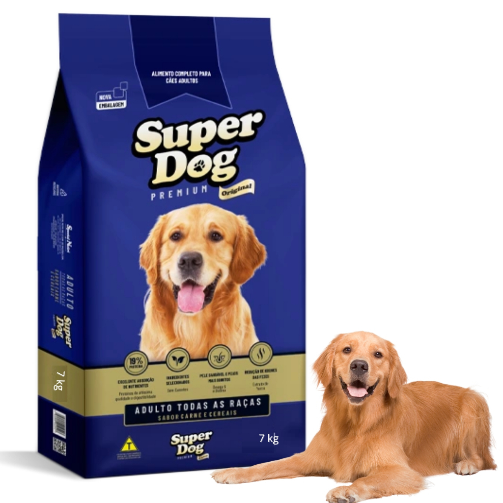 Ração Para Cachorro Super Dog Premium Carne Cereais Adultos Todos os ...