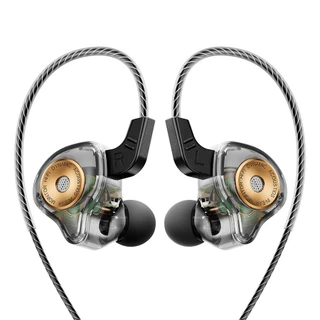 Fones de ouvido esportivos para corrida com controle de linha e microfone Qkz Ak6 Ultra Gamer Músico Com Case