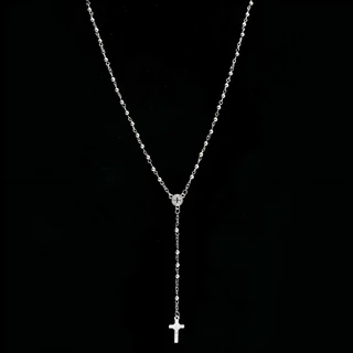 Corrente Cordão Masculino Terço Rosário Ouro/Prata Com Estojo