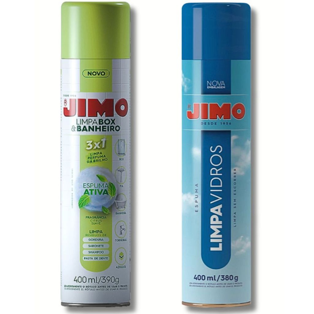 Kit Econômico Jimo – Limpa Box e Banheiro + Limpa Vidros 400ml | Brilho ...
