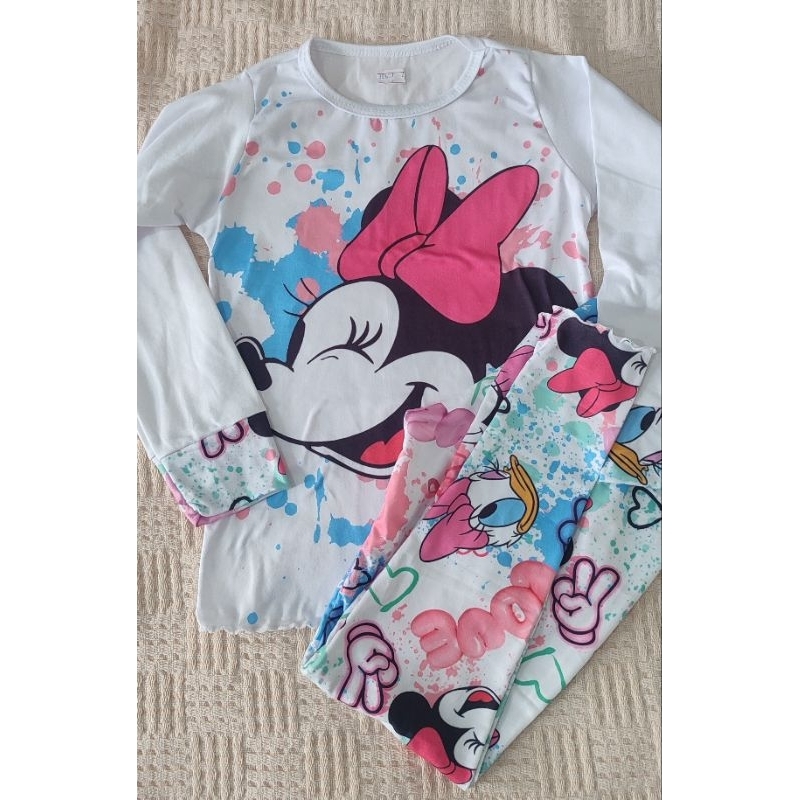 Pijama de inverno infantil menina - Minnie em Oferta na Shopee