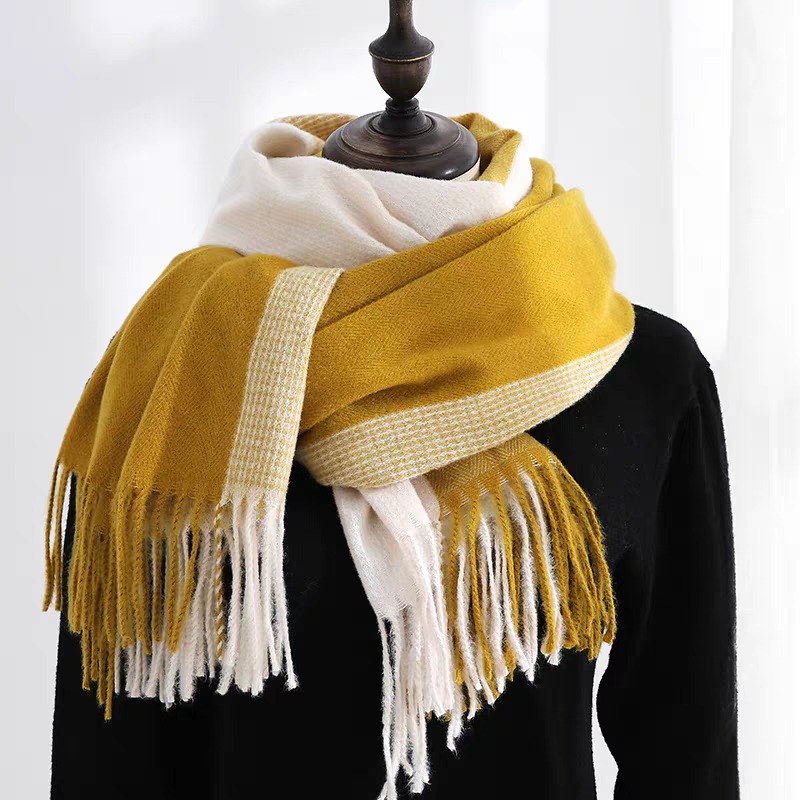 Cachecol Xadrez Feminino Tecido Grosso com Franja Inverno | Shopee Brasil