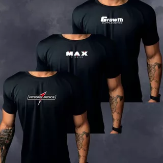 3 Camisas Camisetas Dry Fit Masculino Kit MIX, Ideal Para Treinos, Academia, Corrida
