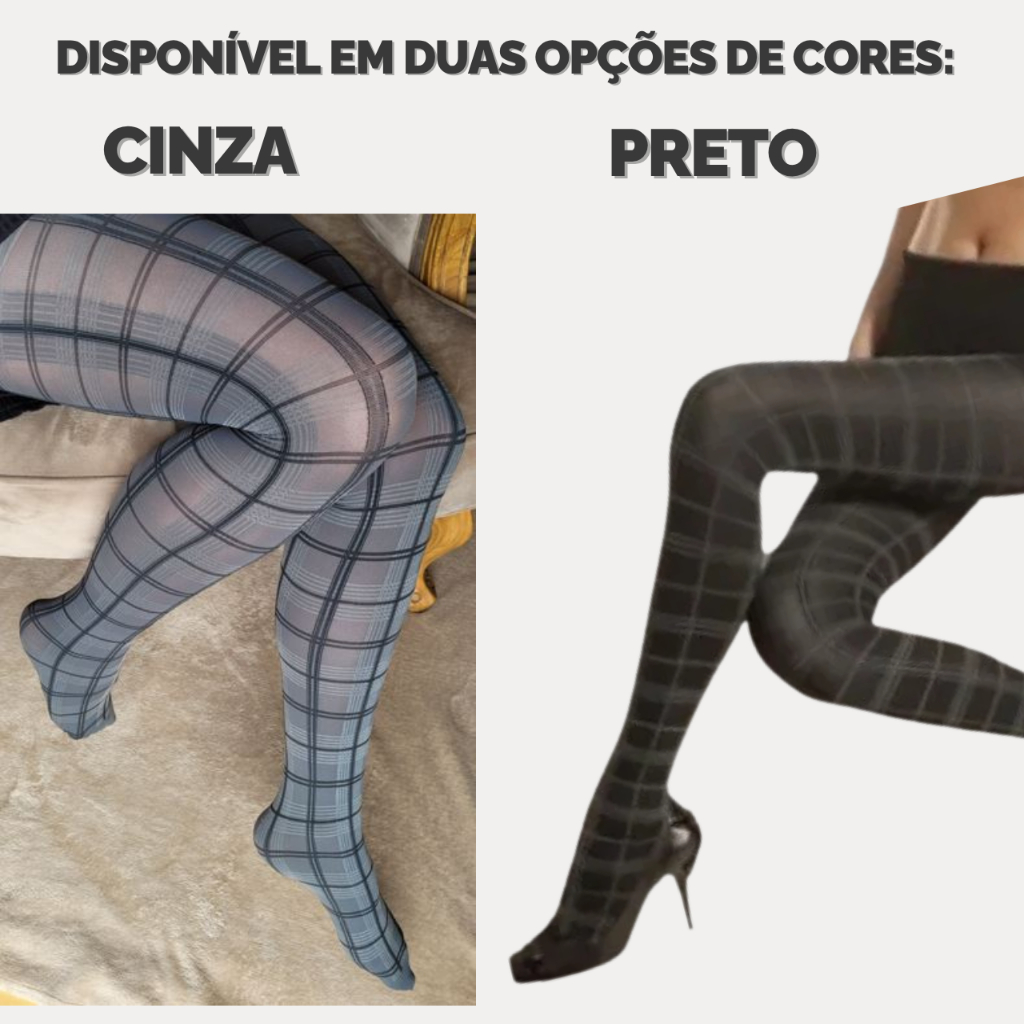 Meia Calça Fio 80 Xadrez Trifil Ref.6376 Meia Grossa Para o