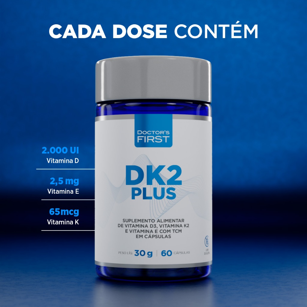 Vit D 2000 UI + Vit K2 65mcg - 60 cápsulas soft gel - Doctor's