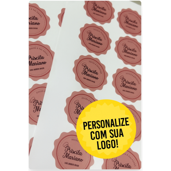 Adesivo Personalizado com Sua Logomarca | 100 ou 200un | Ideal para ...