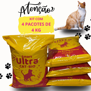 Areia de Mandioca para Gatos 16kg (4x4kg) – Biodegradável, Grão Fino e Livre de Odores