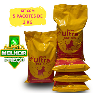 Areia de Mandioca para Gatos 5x2kg – Biodegradável, Alta Absorção e Controle de Odores