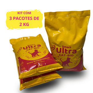 Areia Biodegradável para Gatos 3x2kg – Alta Absorção e Controle de Odores