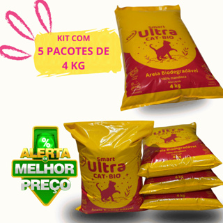 Kit 5 Pacotes de Areia Higiênica 4kg para Gatos – Biodegradável, Segura e Longa Duração