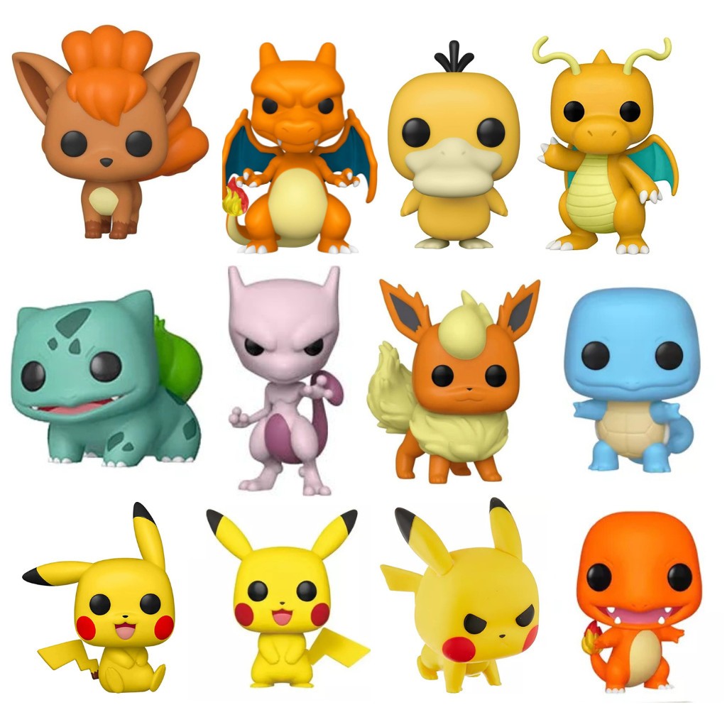 Pokemon – Bonecos Pop | 10cm Vinil | Pikachu Mewtwo Psyduck Bulbasaur ...