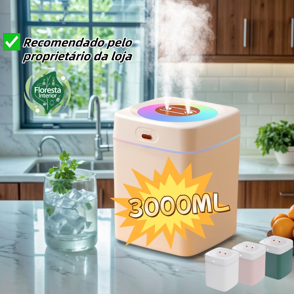Umidificador De Grande Capacidade De 3 Litros Nano Qualidade Eficaz ...