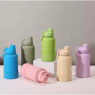 GARRAFA SPORT Térmica 400/600/800 ML Bota De Silicone Protetora Com Aço inoxidável Com Canudo