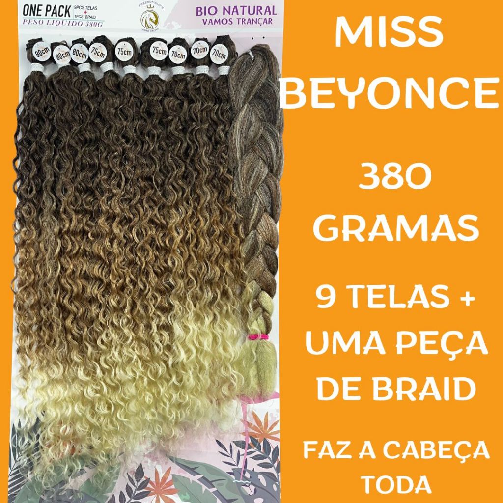 Cabelo Miss Beyonce longo 80 cm Bio natural Beyonce freedom&love