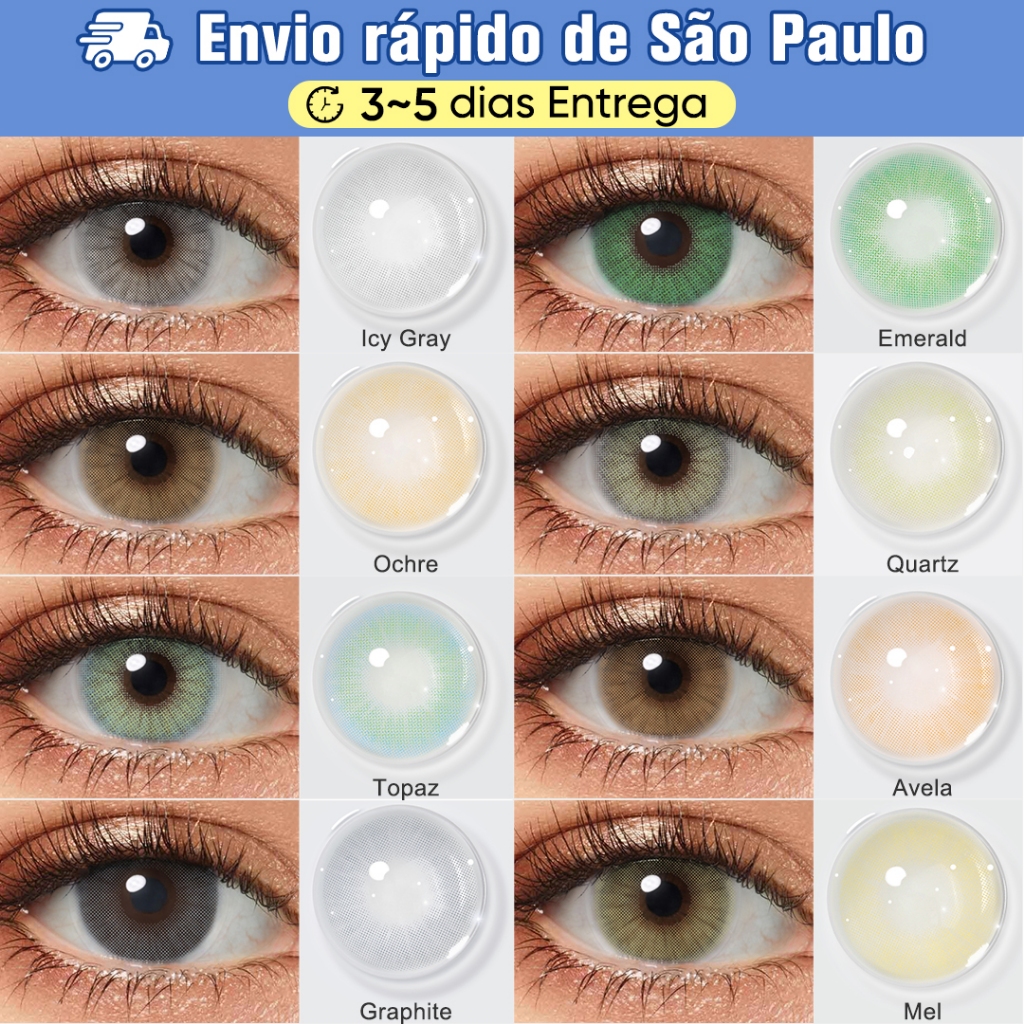 Magister Hidrocor Lentes De Contato Coloridas Natural Anual Mel Sem ...