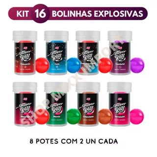 Kit 16 Bolinhas Explosivas Óleo Lubrificante Beijável e Funcional Esquenta, Gela, Anal Sexy Shop em Oferta na Shopee