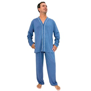 Conjunto Pijama Masculino Botões Inverno Longo Confortável em Oferta na Shopee