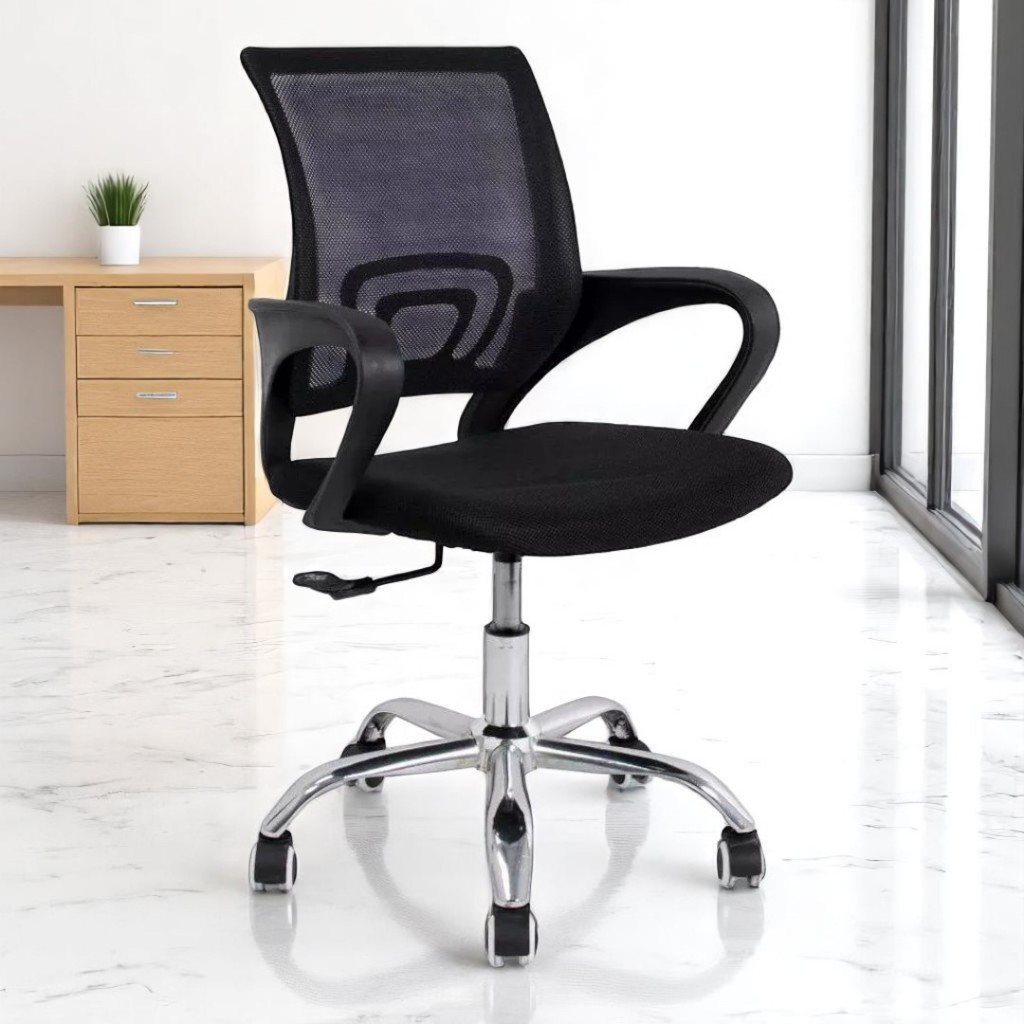 Cadeira de Escritório Ergonômica com Encosto Mesh, Assento Estofado e ...
