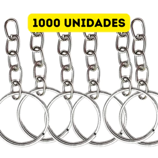 Argola Chaveiro Com Corrente 20mm 1000 Unidades Para Chaves Chaveiros Presentes Artesanato