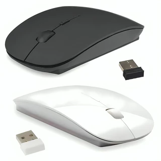 Mouse Sem Fio Wireless Led Rgb 2,4GHz + Plug USB Á Pilha Ergonômico Silencioso Mouse Sem Fio