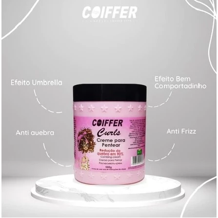 CREME CURLS DA COIFFER 500 GRAMAS PARA CABELOS CACHEADOS