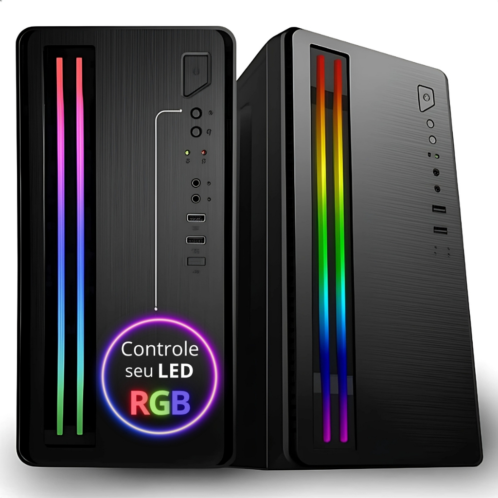 Gabinete Gamer ATX/Micro-ATX Led RGB Preto