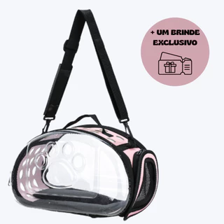 Bolsa Transporte Avião Passeio Pet Luxo Cães Gatos Transparente Desmontável TAM P Animais Roedores