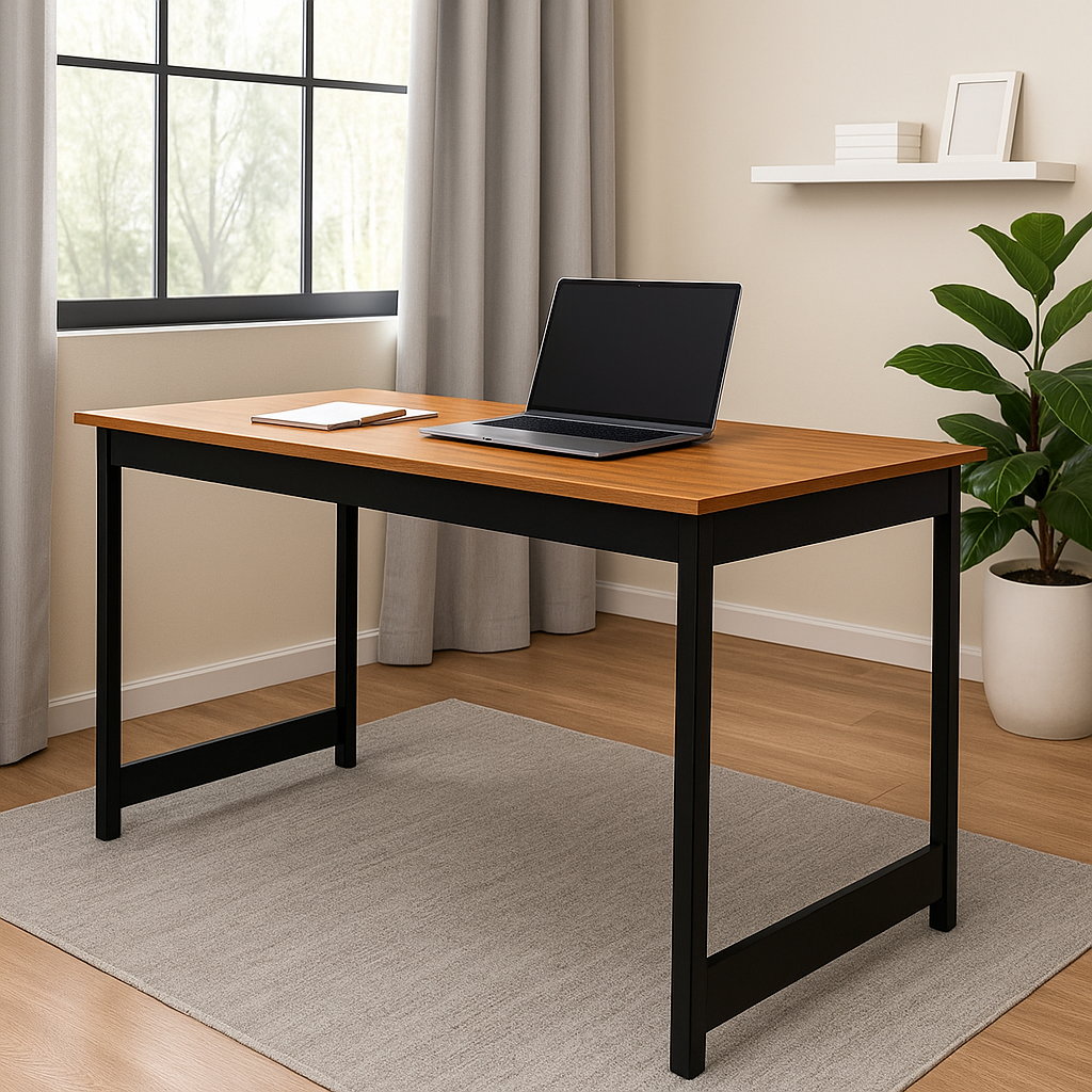 Mesa de Trabalho 120cm – Estrutura de Aço e Tampo MDP em Cores Variadas