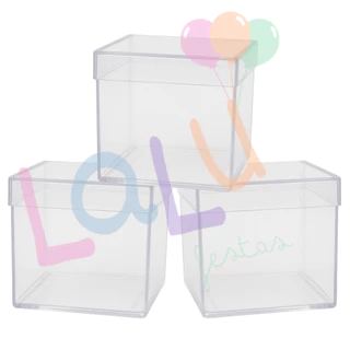 100 Caixinhas acrílica para lembranças 5 x 5 acrilica - Transparente