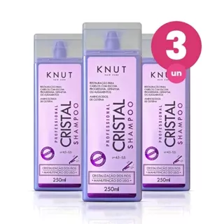 Kit 3 Shampoo Knut Cristal 250ml em Oferta na Shopee