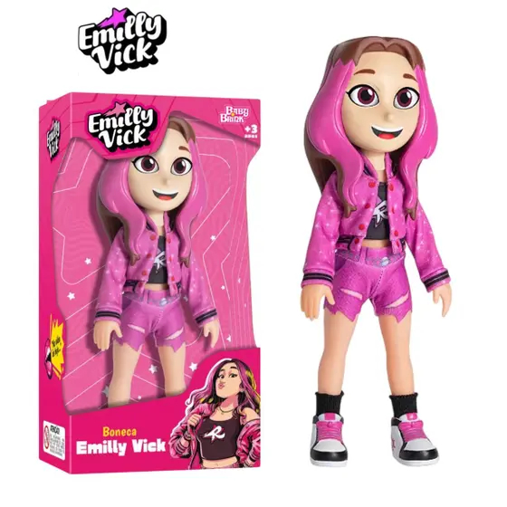 Boneca Emilly Vick 25cm dos Rosas Youtuber - Nova Brink | Shopee Brasil