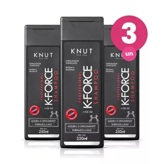 Kit 3 Shampoo Knut K-Force 250ml em Oferta na Shopee