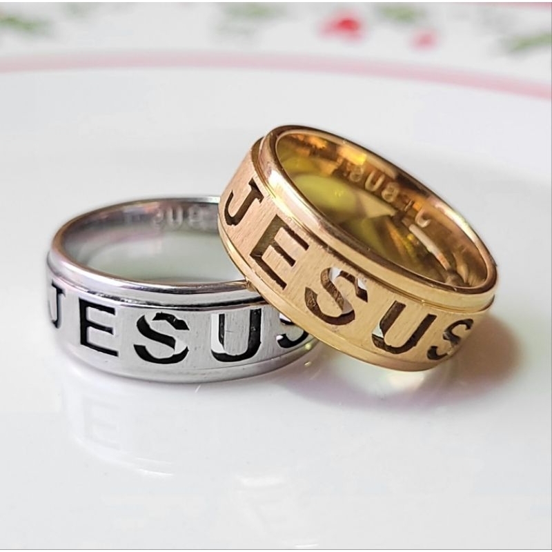 Anel Aliança Nome Jesus Aço Inoxidável 316L | Shopee Brasil