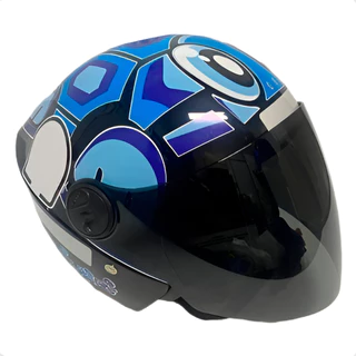 Capacete Aberto Personalizado New Liberty Three Tartaruga Viseira Fumê