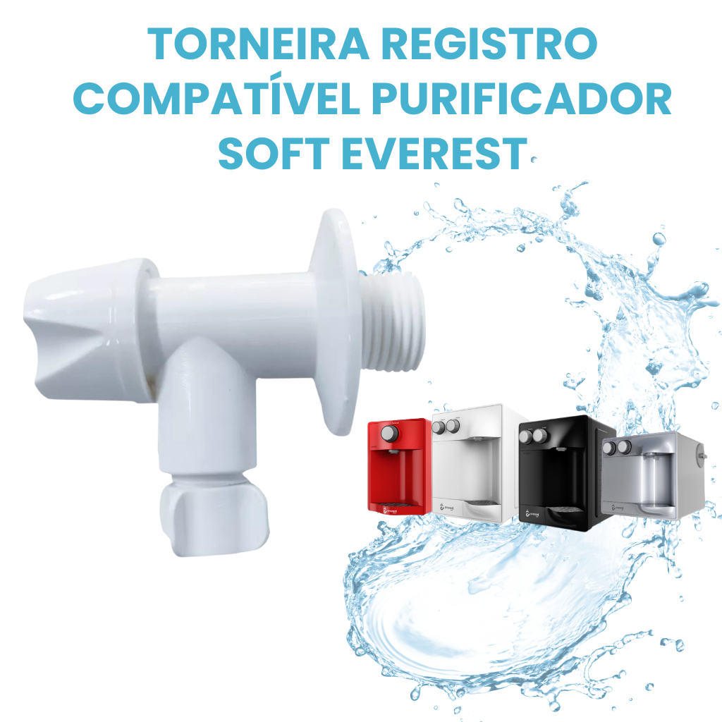 Torneira Registro Adaptador Compatível Purificador Soft Everest Star Slim Plus Fit Baby