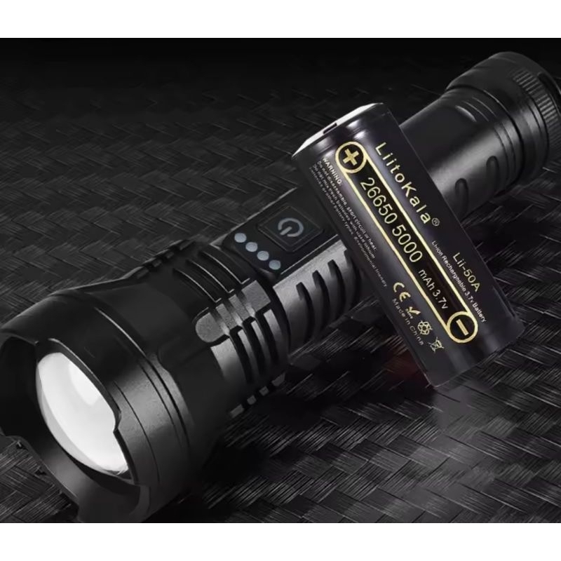 Lanterna LitoKala LF-903 Led Longo Alcance Zoom 1800Lm | Shopee Brasil