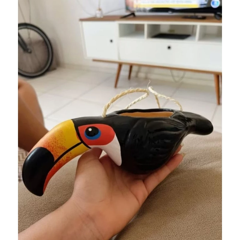 Vaso cachepot tucano jardim suculentas (cerâmica) não acompanha flores!