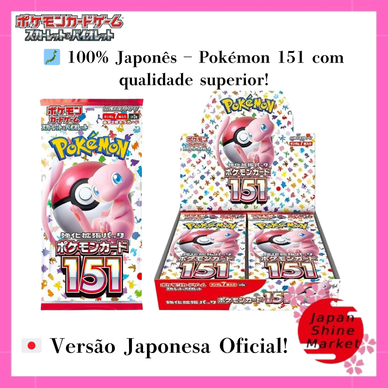 Pokemon TCG Japonês Coleção 151 Booster Box ou Pacotes Selados Oficial ...