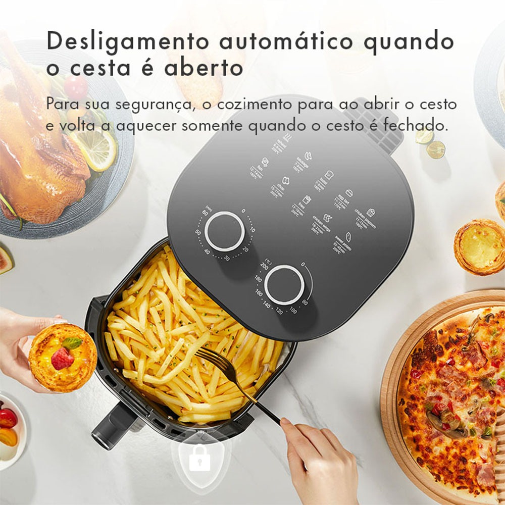 Gaabor Air Fryer Sem Óleo 4,2L Duo Analógica com Janela e Visor