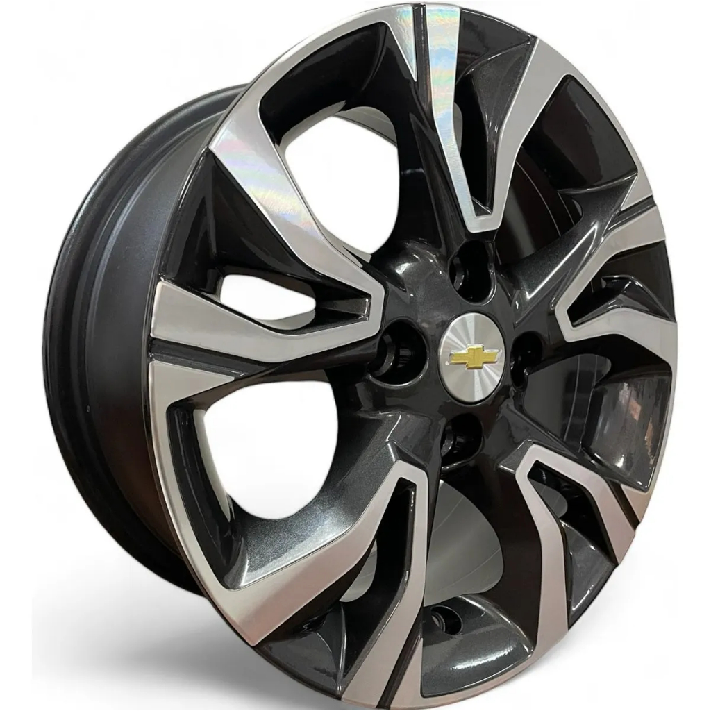 Kit 4 Rodas Aro 15 4x100 Chevrolet Onix Turbo Grafite Diamantada Krmai ...