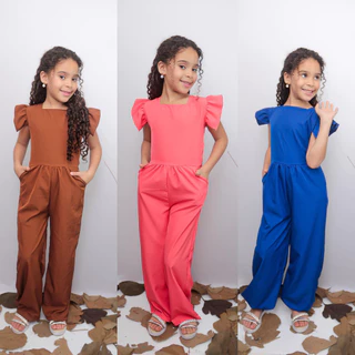 Macacão longo infantil e juvenil para lindas princesas crianças e adolescentes maravilhosas